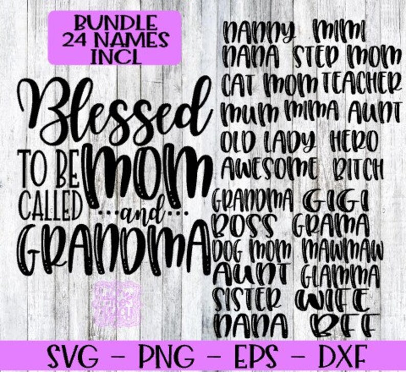Download Blessed Mom Bundle SVG Mom Grandma Gigi Boss Wife | Etsy