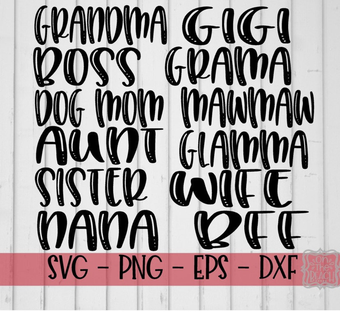 Download Two Titles SVG Mom Grandma Gigi Boss Wife Sister Gigi | Etsy