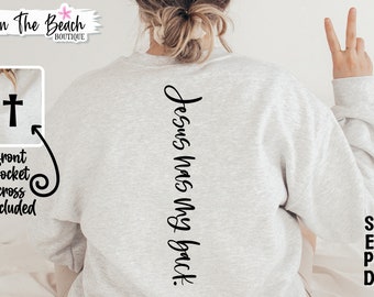 Jezus heeft mijn rug SVG, Christian SVG, Christian Instant Digital Download Cross Cut PNG Cricut Cutting File Jesus Svg Sublimatie