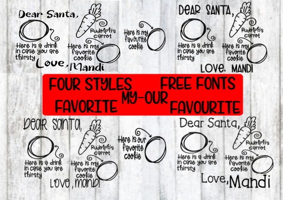 Free Fonts Four Versions Mix And Match Dear Santa Tray Etsy