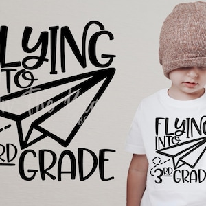 Flying Into 3rd Grade SVG Third Grade 3rd Grade School SVG Instant Download Png Boy School Design Cut File Sublimation Cutting Png Cricut