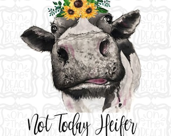 instant digital download farm animals Highland cow with sunflowers clipart PNG floral crown cow with flowers hand drawn graphics Heifer