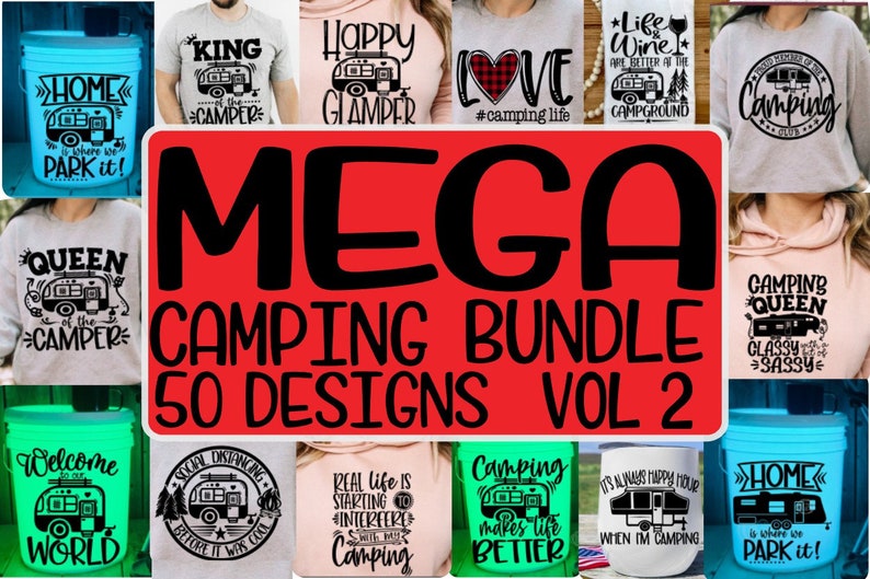MEGA Camping Bundle Vol 2 50 Designs Camping Bucket Etsy