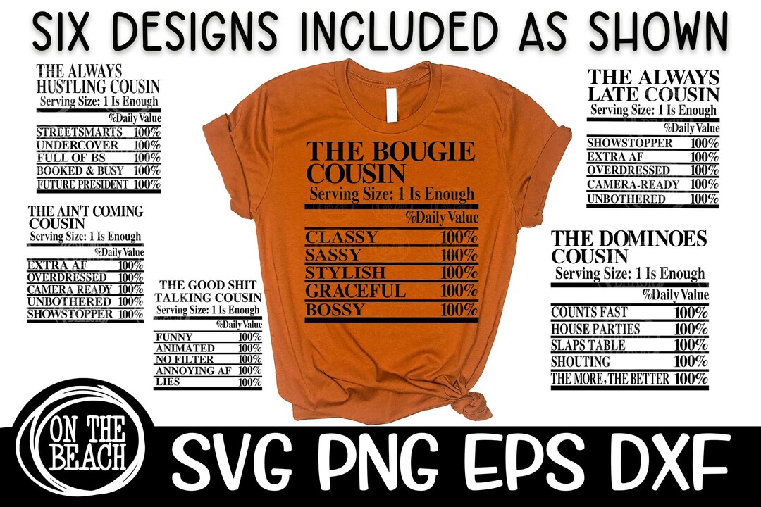 Cousins Nutrition Facts Svg Png Eps Dxf Bundle Instant Digital Etsy