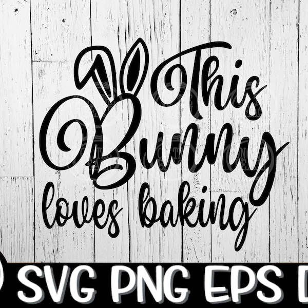 This Bunny Loves Baking Svg Easter Pot Holder Png Cut File Cricut Baking Vector Pot Holder Kitchen Bake Svg Apron Baking Easter Cookies