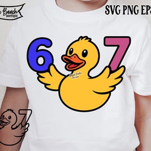 Anka 67 SVG PNG Påsk Gummi Anka Svg Six Seven Meme Viral Citat Gen Z Tiktok Trend Skärfil Cricut Sublimering Ladda ner DTF Tryck