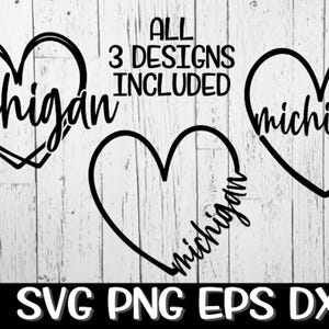 Michigan, Michigan Svg, Michigan Heart, Michigan Heart Svg, Michigan Love, Michigan Love Svg, My State, My State Svg, Cricut, Download, Cut