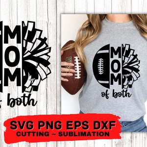 Voetbal cheer moeder van beide Svg vrijdagavond voetbal moeder voetbal gespleten moeder van beide ontwerp voetbal gesneden bestanden Cricut sublimatie silhouet