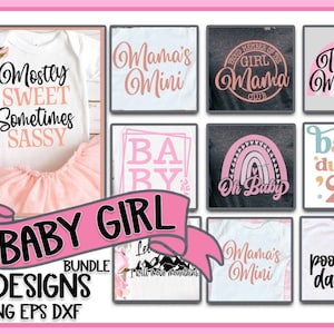 Babymeisje SVG bundel schattige baby pasgeboren baby gezegden citaten nieuwe baby baby meisje Png gesneden Cricut Instant Download silhouet Sassy sublimatie