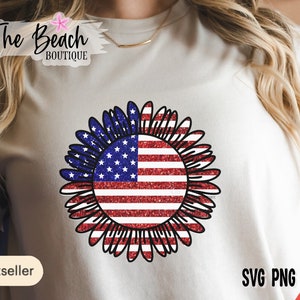 Sunflower Svg, 4th Of July Svg, Patriotic Svg, USA Svg, America Svg, Sunflower Flag Svg, Sunflower Flag, Independence Day Svg, Flag Design