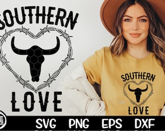 Southern Love SVG Cowgirl PNG Instant Download Cut File for Cricut Country Western Svg Cowgirl Svg Rodeo Svg Cowgirl Shirt PNG Sublimation