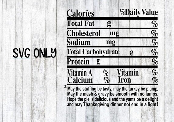 Nutrition Facts Blank Template With Nutrition Facts Label