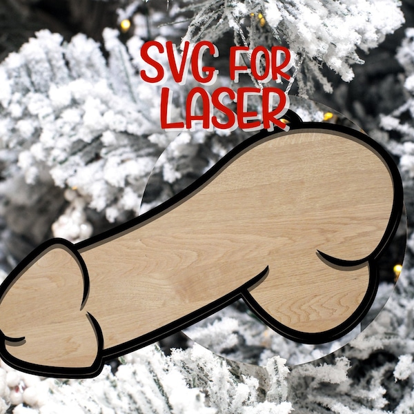 Penis Ornament Svg Funny Ornament SVG Gag Gift Svg White Elephant Svg Cut Files For Glowforge Lasers Design File Glow Forge  Cutting Png