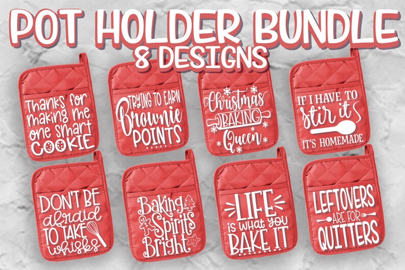 Pot Holder Bundle 8 Designs Potholder Pot Holder Svg Etsy