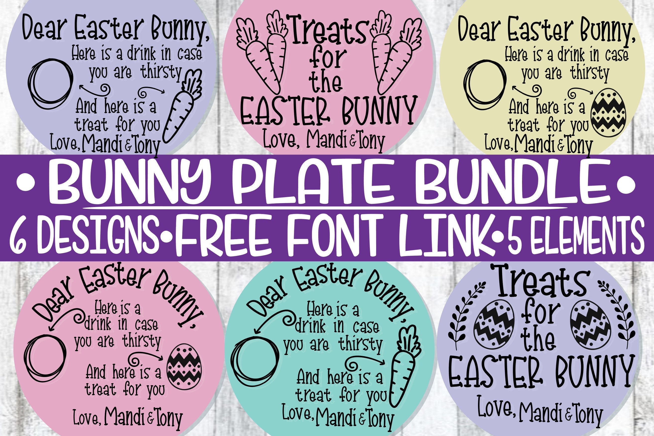 Download Easter Tray Plate Bundle 6 Designs Free Font Link Incl Dear Etsy