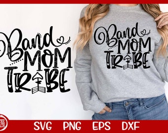 Band Mom Tribe SVG Cut File Boho Arrow PNG Sublimation Band Biggest Fan Drumline Marching Drum Line Flag Squad Cricut Cutting Friday Night