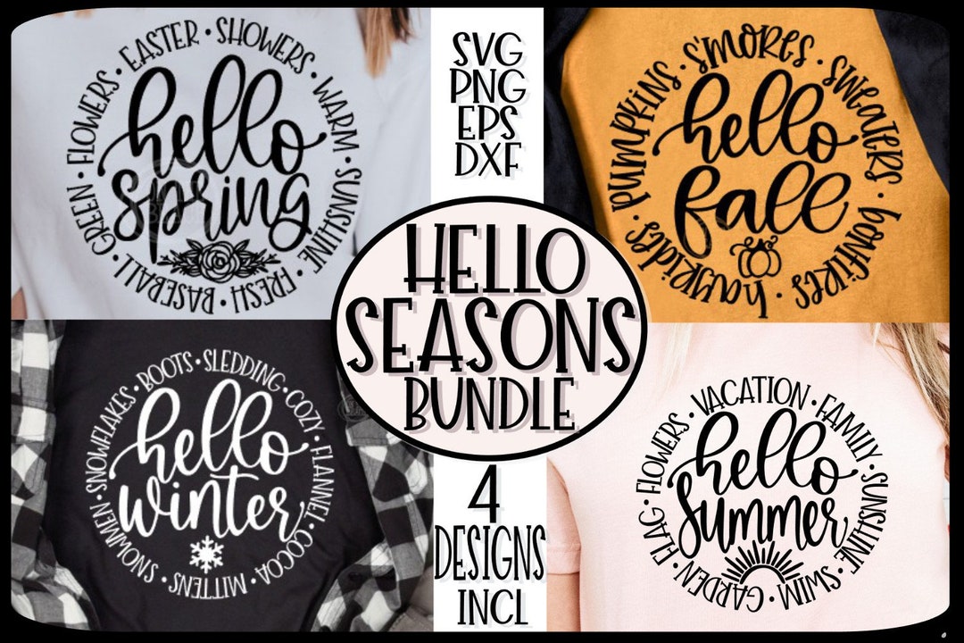 Hello Winter, Hello Spring Svg, Winter Svg, Spring Svg, Hello Fall Svg ...