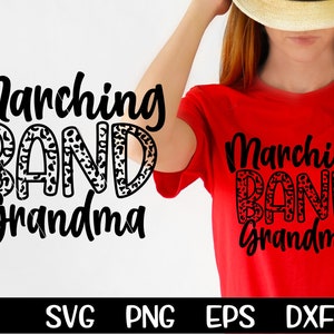 Marching Band Grandma Svg Leopard Letters Band Grandma Band Svg Friday Night Friday Night Svg Marching Band Marching Band Svg Sublimation