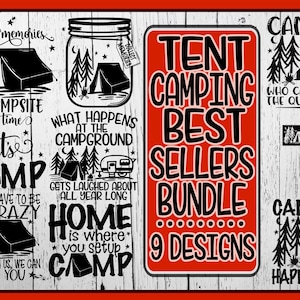 Tent Camping Bundle, Tent, Tent Svg, Happy Place Svg,  Campground, Campground Svg, Firepit , Camping, Camping Crazy Svg, Camping Svg,