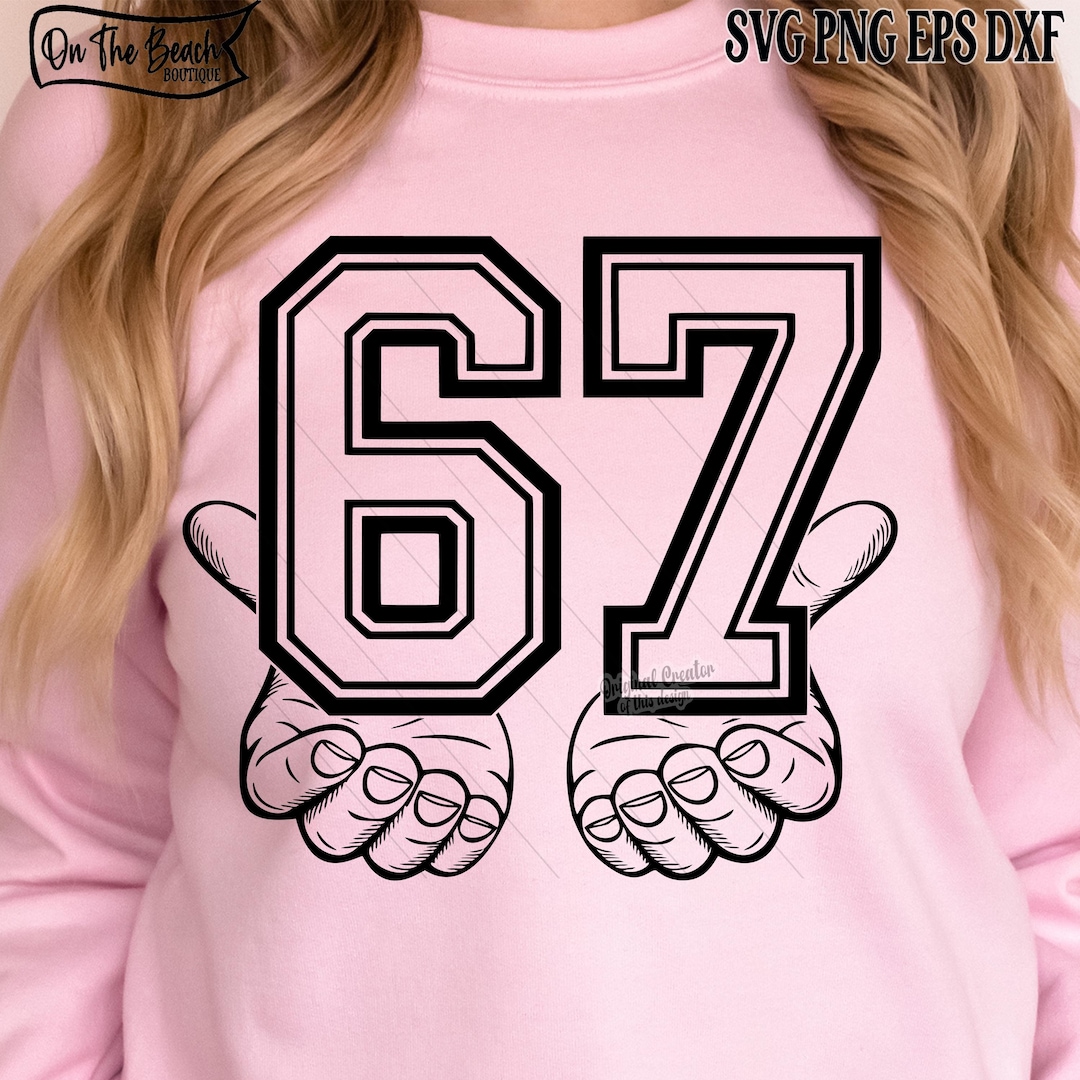 67 Hands SVG PNG Six Seven Hands Design Viral 6 7 Meme Hands Cricut ...