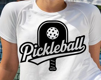 Pickleball Script Word Swoosh, Paddle or Racket Digital Download SVG Png Pickleball Pickle Ball Svg Paddle Logo Print Cut Cricut Sublimation