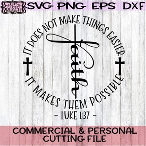 Faith , Faith Svg, Luke, Luke Svg, It Does Not Make Things Easier It Makes Them Possible, Jesus, Jesus Svg, Christian, Christian Svg