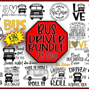 School Bus SVG Bundle School Bus Png Bus Driver Bundle Cut File Bus Driver Gift Back To School Sublimation School Vector Download Cricut