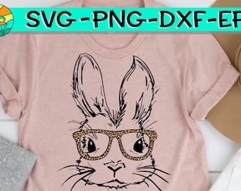 Easter Bunny With Glasses, Bunny With Glasses, Bunny With Glasses Svg, Kid's Easter Design, Cute Easter Svg, Easter Svg, Easter Bunny Svg