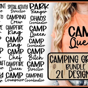 Camping Group SVG Bundle 21 Designs Camping Family Camping Friends Trip Campground Campsite Queen King Campfire Camper Sublimation Cut