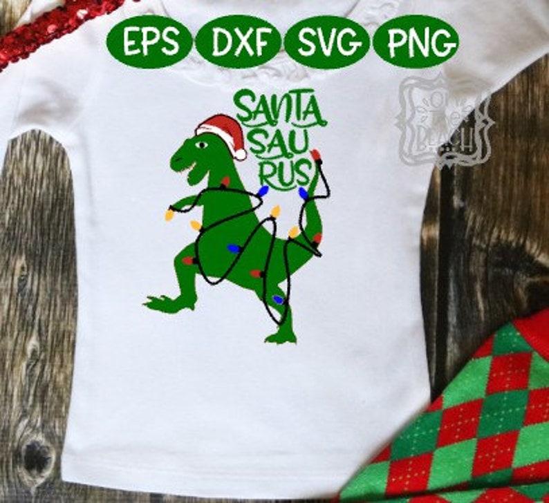 Download Christmas Santa Dinosaur SVG Christmas Cut File Santa | Etsy
