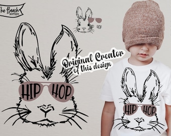 Hip Hop SVG Easter Bunny Sunglasses, Bunny With Sunglasses, Bunny With Glasses Svg, Kid's Design, Boy Easter Svg, Easter Svg,Easter ,Cute