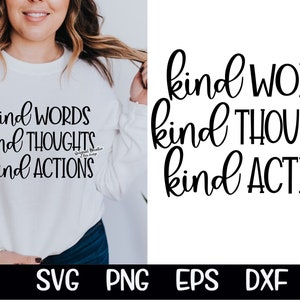 Palavras gentis, palavras gentis Svg, ações gentis, ações gentis Svg, gentileza Svg, pensamentos gentis, pensamentos gentis Svg, Cricut, PNG, sublimação