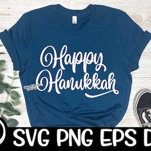 Joyeux Hanoukka Heureux Hanoukka Svg Hanukah Fête juive Célébration Svg Hanoukka Svg Cricut Couper Hanoukka Svg Star David Svg Menorah Svg