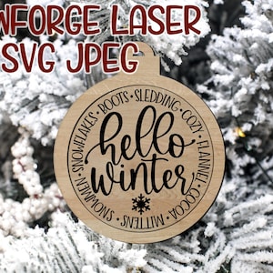 クリスマスオーナメントSVG、ファミリーオーナメントSVG、ウィンターオーナメント、クリスマスGlowforge、オーナメントsvg、Glowforge SVG、カットファイルレーザーデザイン