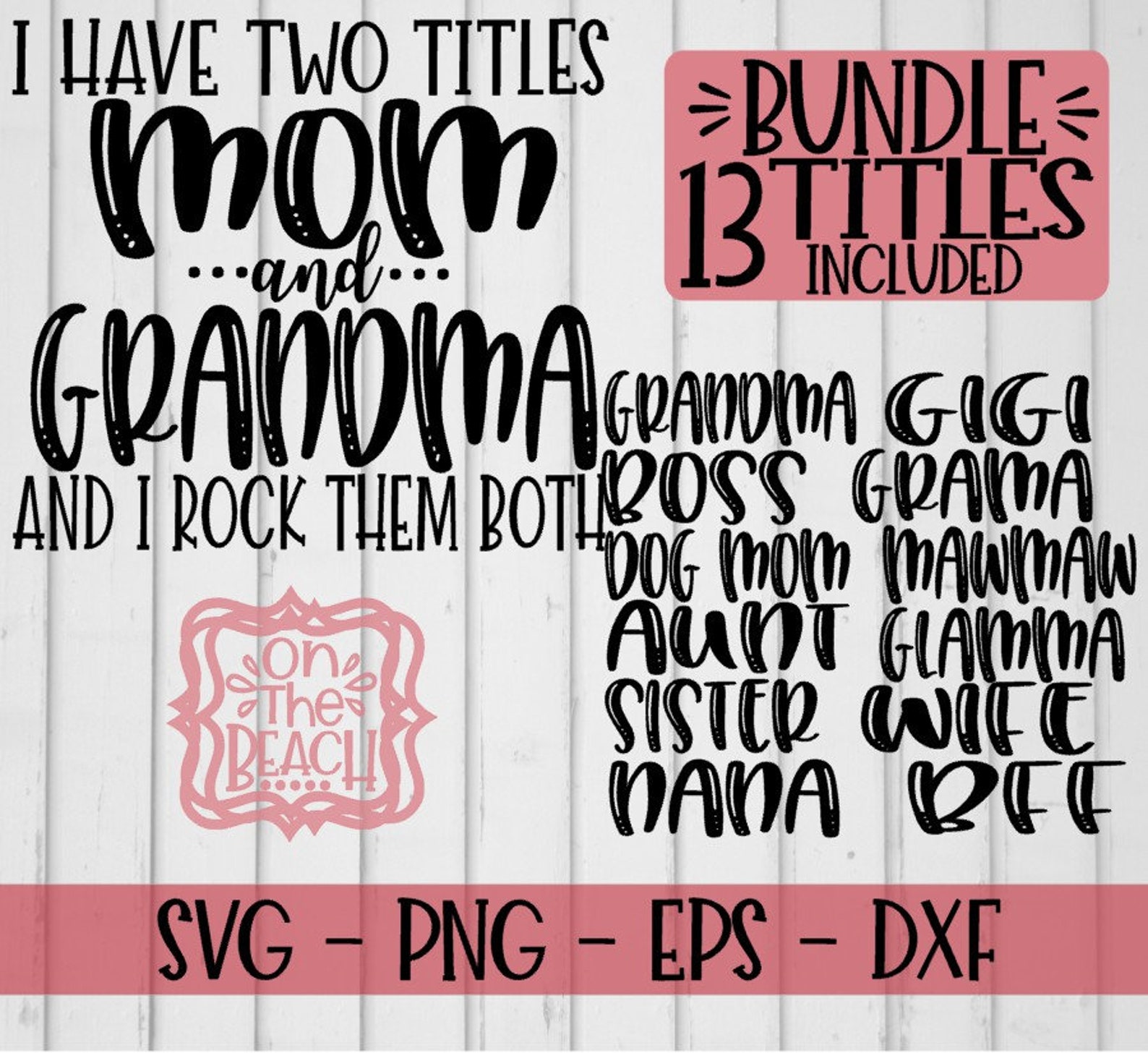 Download Two Titles SVG Mom Grandma Gigi Boss Wife Sister Gigi | Etsy