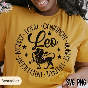 LEO Svg Leo Png Gêmeos Signo Do Zodíaco Corte Horóscopo De Aniversário Astrologia Png Camisa Design Imagem Sublimação Corte Cricut Download Lion Cricut