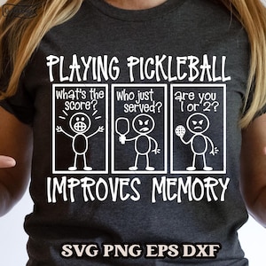 Pickleball mejora la memoria (Svg), Pickleball (Svg), Pickleball (Png), Pickleball divertido (Svg), Descarga digital, Sublimación (Png), Pickleball (Svg)