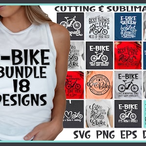E-Bike Svg BUNDLE Cut File Cricut Cut Files Svg Ebike Svg E-Bike Cutting Design Files Sublimation Electric Bike  Electric Bike Glow Ride