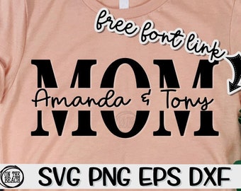 Mom, Mom Svg, Mom Split, Mom Split Svg, Mom Split Monogram, Mom Split Monogram Svg, Split Monogram, Split Monogram Svg, Free Font, Customize