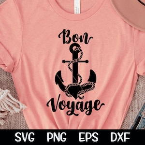 Bon Voyage SVG Cutting File Corda Ancora Crociera Nave da crociera Crociera SVG Ragazze Viaggio Sublimazione Compleanno Crociera Taglio Cricut Download Taglio