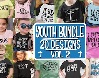 Youth Bundle - 20 Designs - Jesus, Jesus Svg, Jesus Boy Svg, Faith, Have Faith Bro Svg, Wild Jesus Svg, Jesus Loves Me Svg, Team Jesus Svg