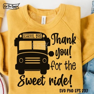 Bedankt voor de mooie rit SVG chauffeur cadeau schoolbus shirt terug naar school sublimatie schoolbus vector download Cricut gesneden bestanden png