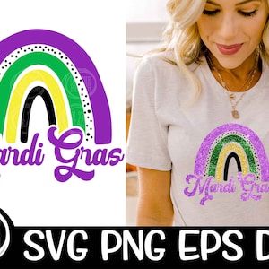 Mardi Gras SVG Rainbow Svg Fat Tuesday Saints New Orleans Svg Louisiana Svg Files Cricut Downloads Silhouette Vector Glitter Sublimation