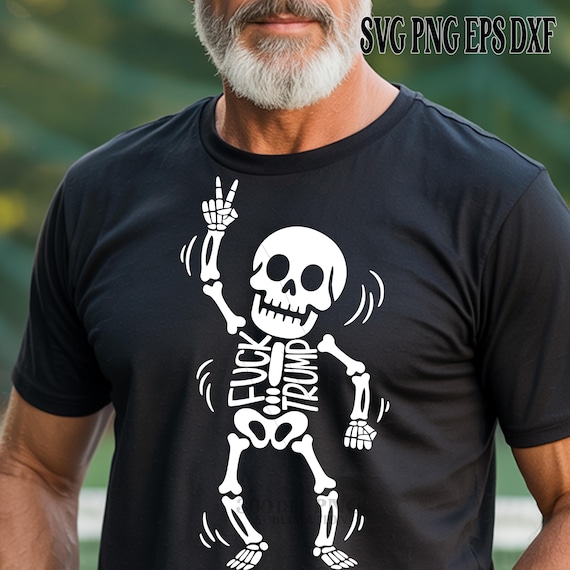 Skeleton Fuck Trump SVG Png Slightly Subtle Halloween Skeleton Candy Shirt Spooky Season Halloween Costume Anti Trump Svg Cut Cutting Cricut