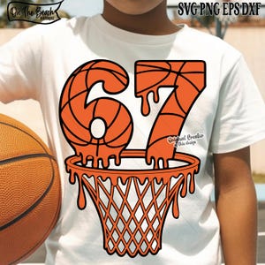 Basket 67 SVG PNG Drip Rolig Six Seven Meme Viral Citat Gen Z Tiktok Trend Skärfil Cricut Sublimering Nedladdning DTF Print Hoop