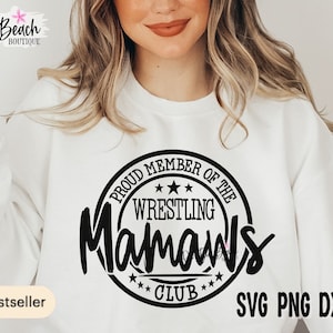 Wrestling Mamaw Proud Member Of The Wrestling Grandma Club Wrestling Svg Friday Cut File Cutting Download Cricut Png  Club Sublimation