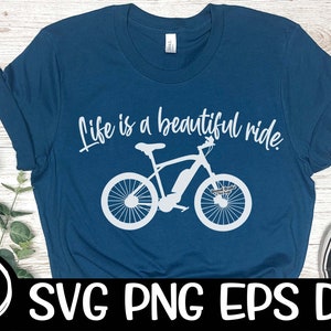 Het leven is een mooie rit Svg ebike ebike Svg e-bike snijden ontwerpbestanden Sublimatie elektrische fiets Svg Glow Ride Mooie rit Svg fiets Svg