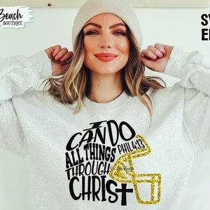 I Can Do All Things Through Christ Svg, Jesus Svg, Football Cross, Football, Sunday Svg, Philippians Svg, Phil 4 13 Svg, Helmet Svg, Cricut
