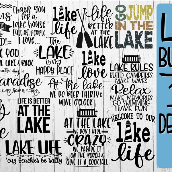 LAKE BUNDLE, 18 Designs, Love Lake, Love Lake Svg, Lake Rules Svg, Salty Lake Svg, At The Lake, Lake, Lake Svg, Camping Bucket,Lake Sign Svg