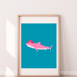 Cowboy Shark Print | Coastal Wall Art